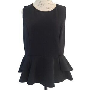 Thalia Sodi Black Sleeveless Textured Peplum Blouse - XL